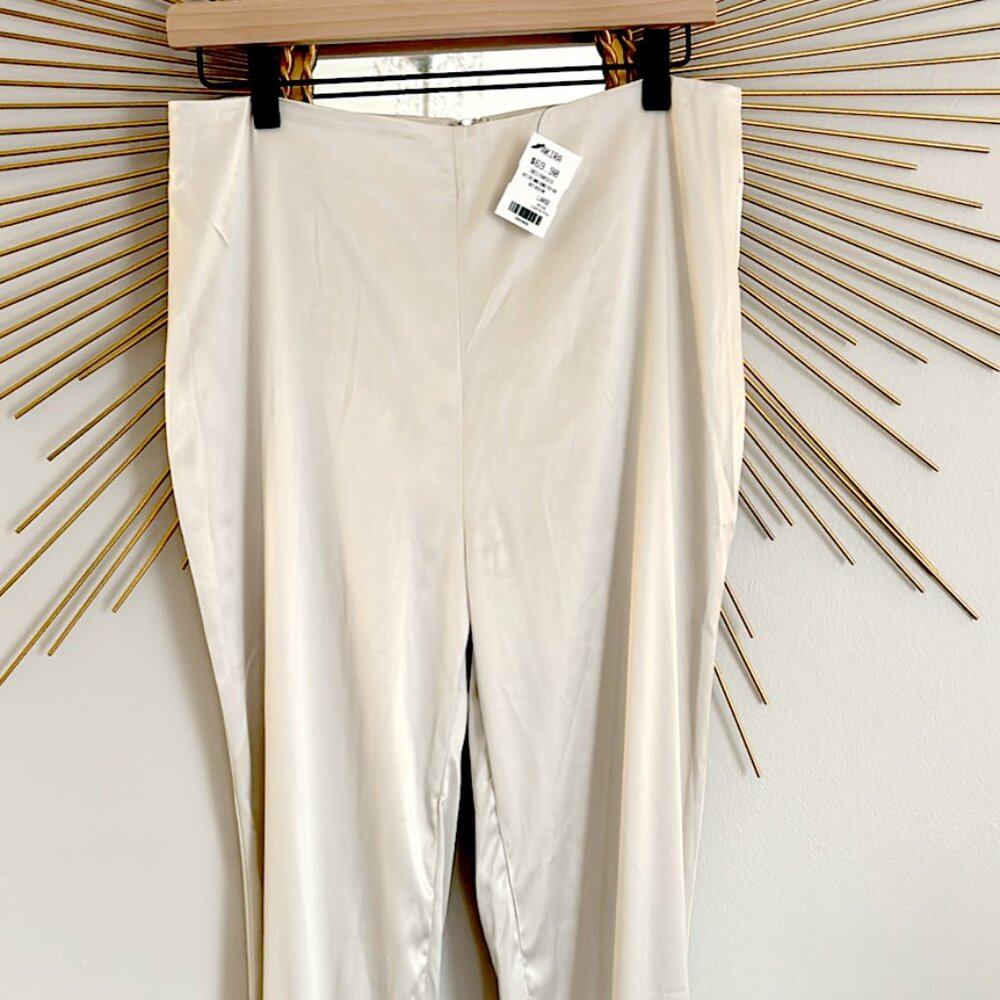 Akira Ivory Beaded Satin Pants